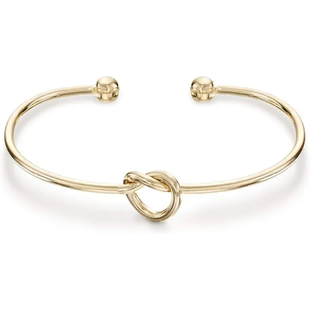 K Gold Plated Silver Plated Forever Love Knot Infinity Bangle Bracelets for Women | Adjustable Gold Bangle Bracelet for Women