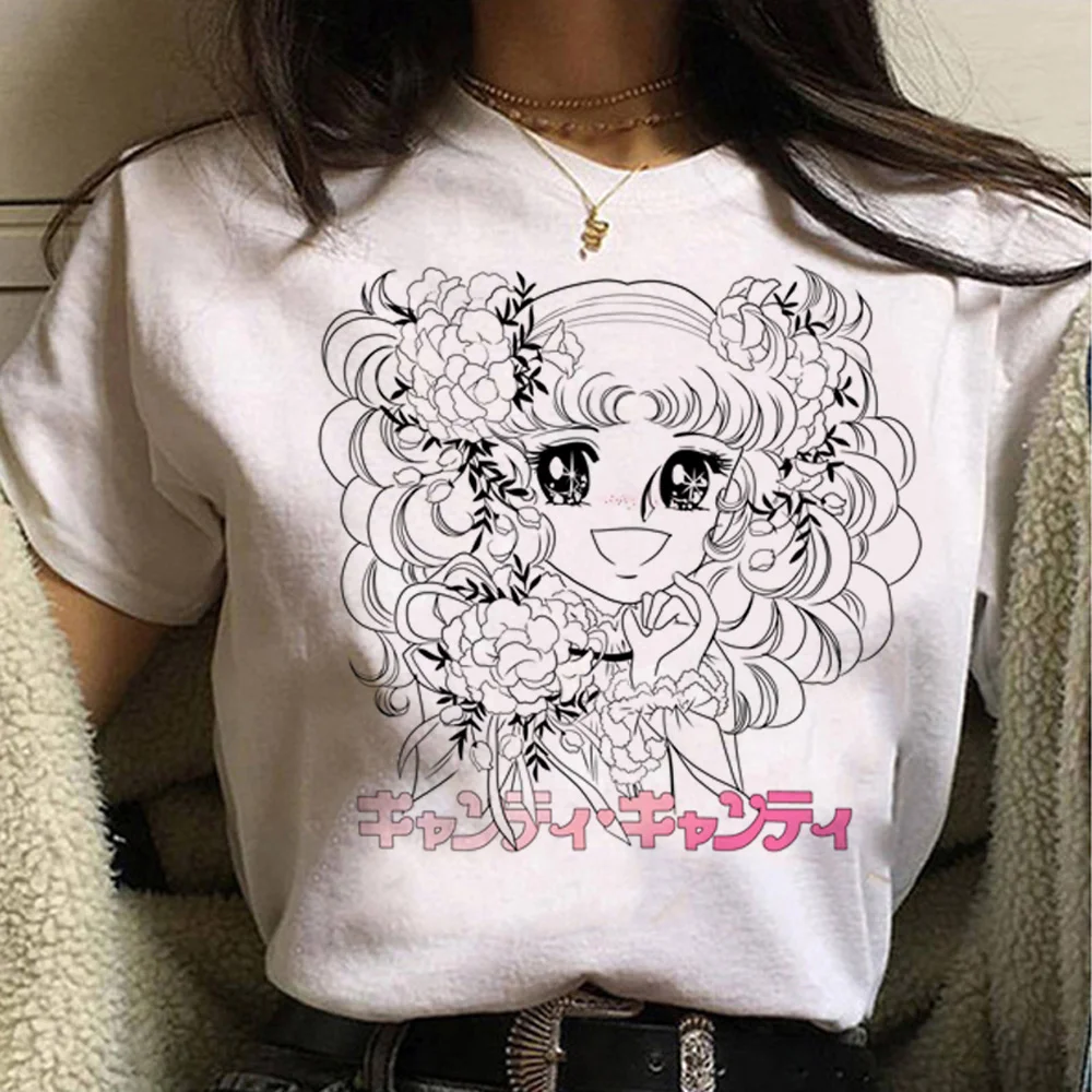 Candy Candy Tee women Y2K harajuku designer t shirt donna 2000s funny anime clothes