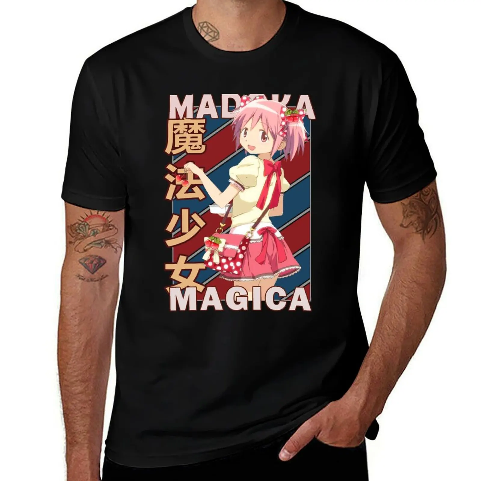 

man for Madoka man men Madoka men man tshirt Magica casual Design t t Stripe Vintage shirts T-Shirt shirts for Kaname