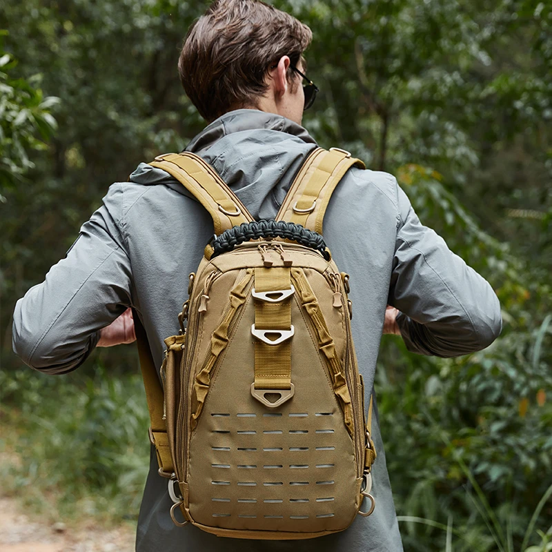 Outdoor Hiking Multifunctional Single Shoulder Crossbody Bag Travel Large Capacity Lightweight Backpack Man