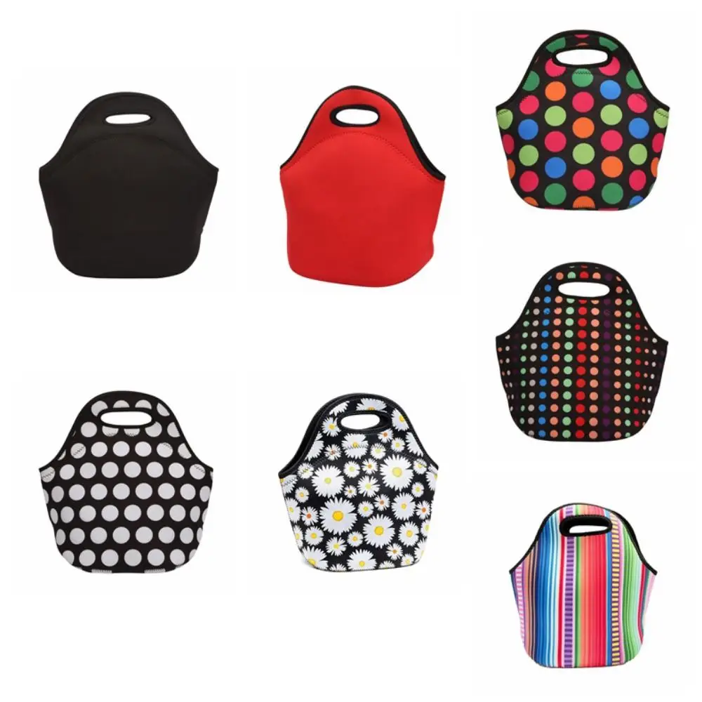 Easy Storage Portable Lunchbox Neoprene Reusable Insulated Dinner Bags Leakproof Handheld Insulated Lunch Bag Outdoor