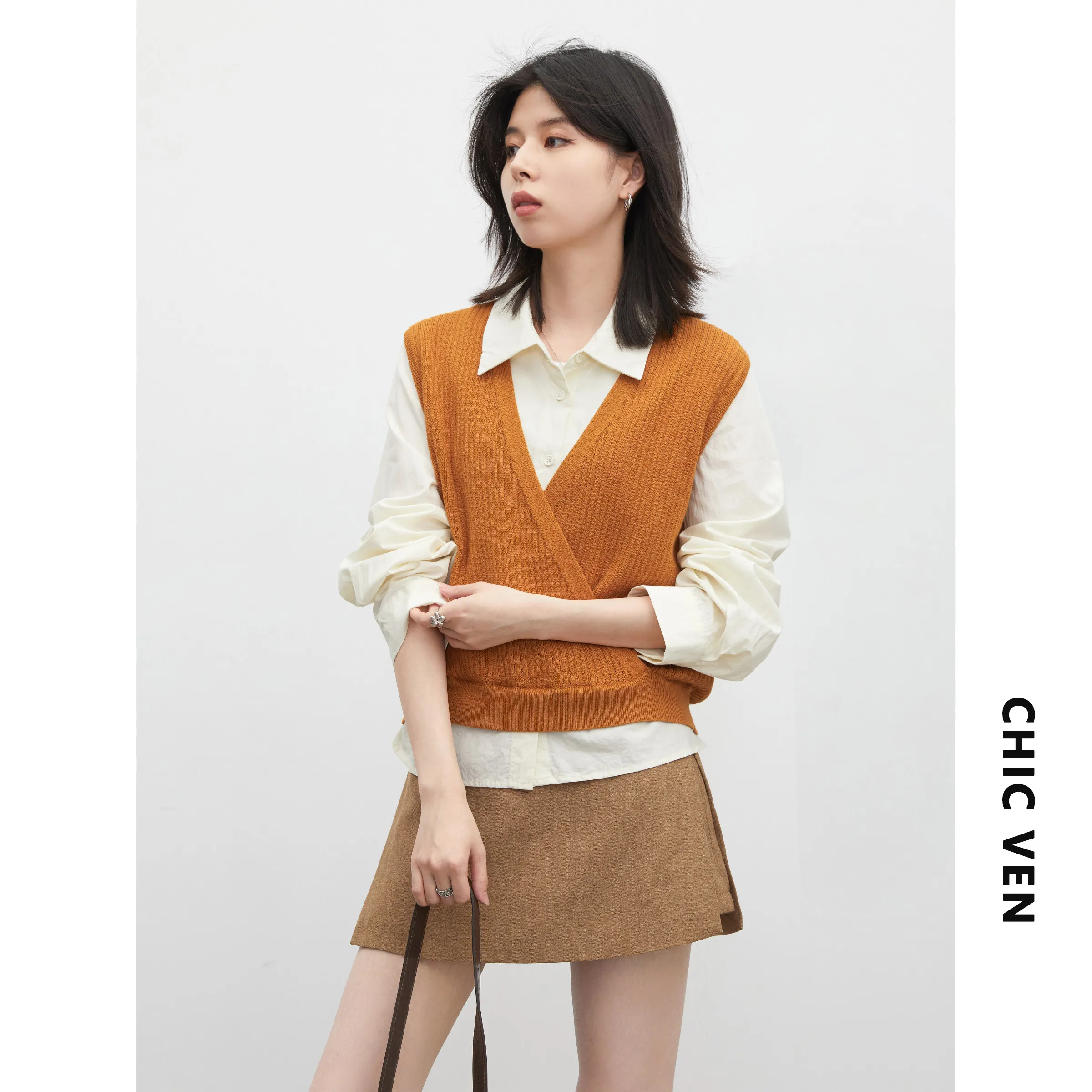 Orange-Beige Shirt