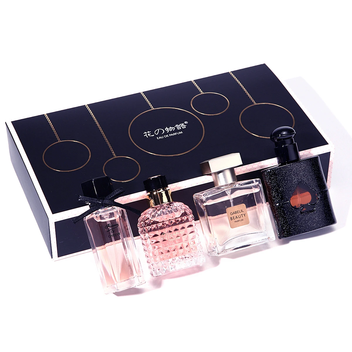 عطر نسائي أصلي 105 مللي صندوق هدايا مكون من أربع قطع عطر طازج يدوم طويلاً أو دو برفوم نباتي برائحة زهور طازجة