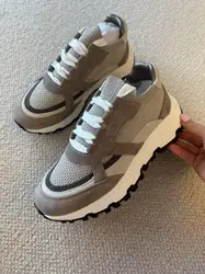 High quality genuine leather casual sporty casual sneakers - knit new color