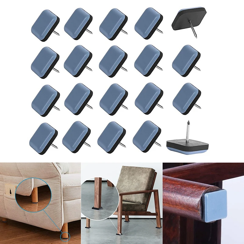 Furniture Sliders Pads Self-adhesive Sliding Block Table Chair Leg Mat Floor Protector for Hardwood Rug Teflon Rubber Material