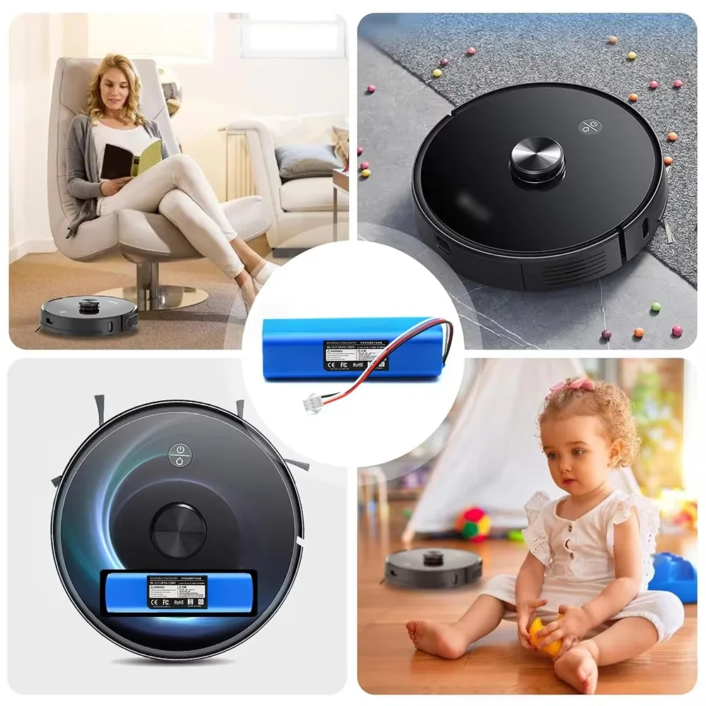 For XiaoMi Lydsto R1 Viomi S9 Roidmi Eve Plus Rechargeable Li-ion Battery Robot Vacuum Cleaner R1 Battery Pack 12800mAh