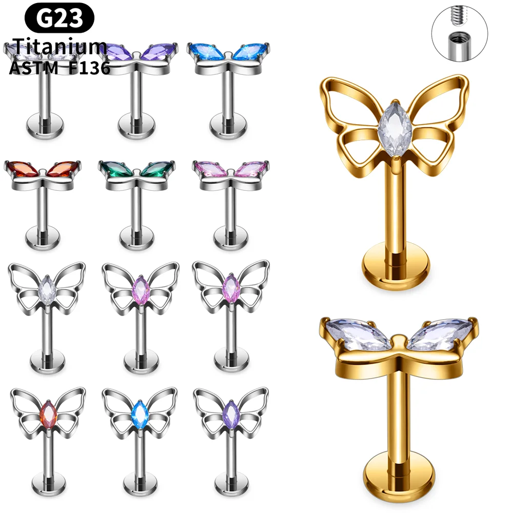 Boucles d'oreilles piercing Helix Tragus Daith Cartilage, goujon Labret, bijoux à filetage interne,