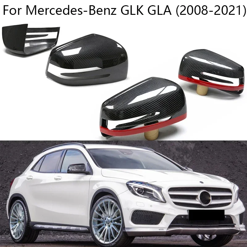 

Real Carbon Fiber Car Rear Side Mirror Covers Trim Cap Accessories For Mercedes Benz GLK GLA X204 X156 2008 2009-2021