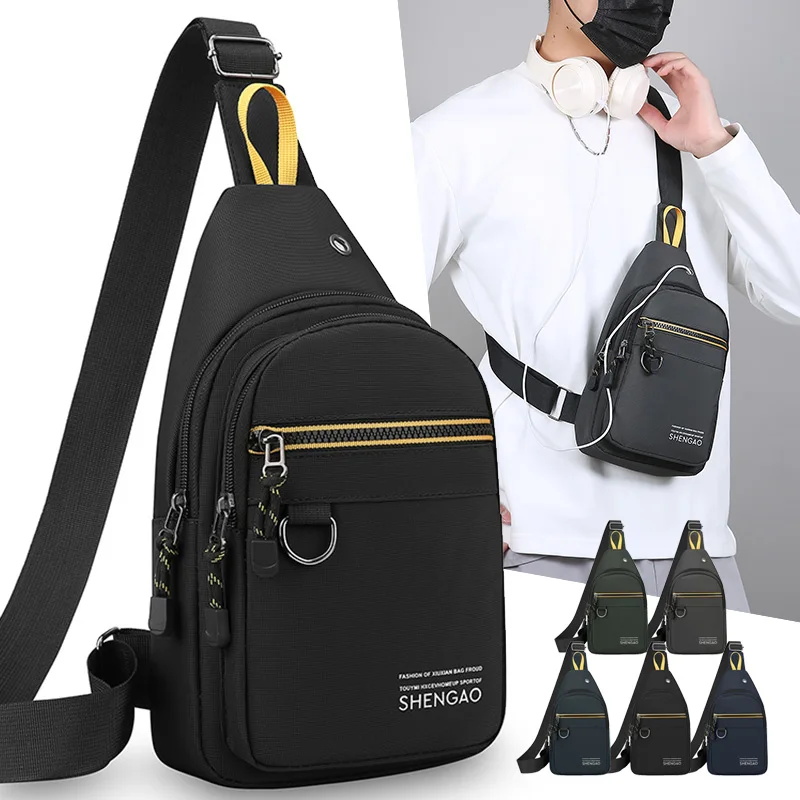 

Men's Large Capacity Chest Bag – One Shoulder Crossbody Sling for Outdoor Sports Leisure & Travel Use