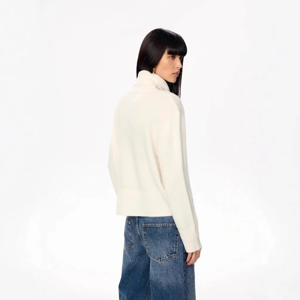 

Soft Lazy Style Short High Collar Knitted Sweater Casual Overhead Autumn Winter New Arrival Women's Fashion Top