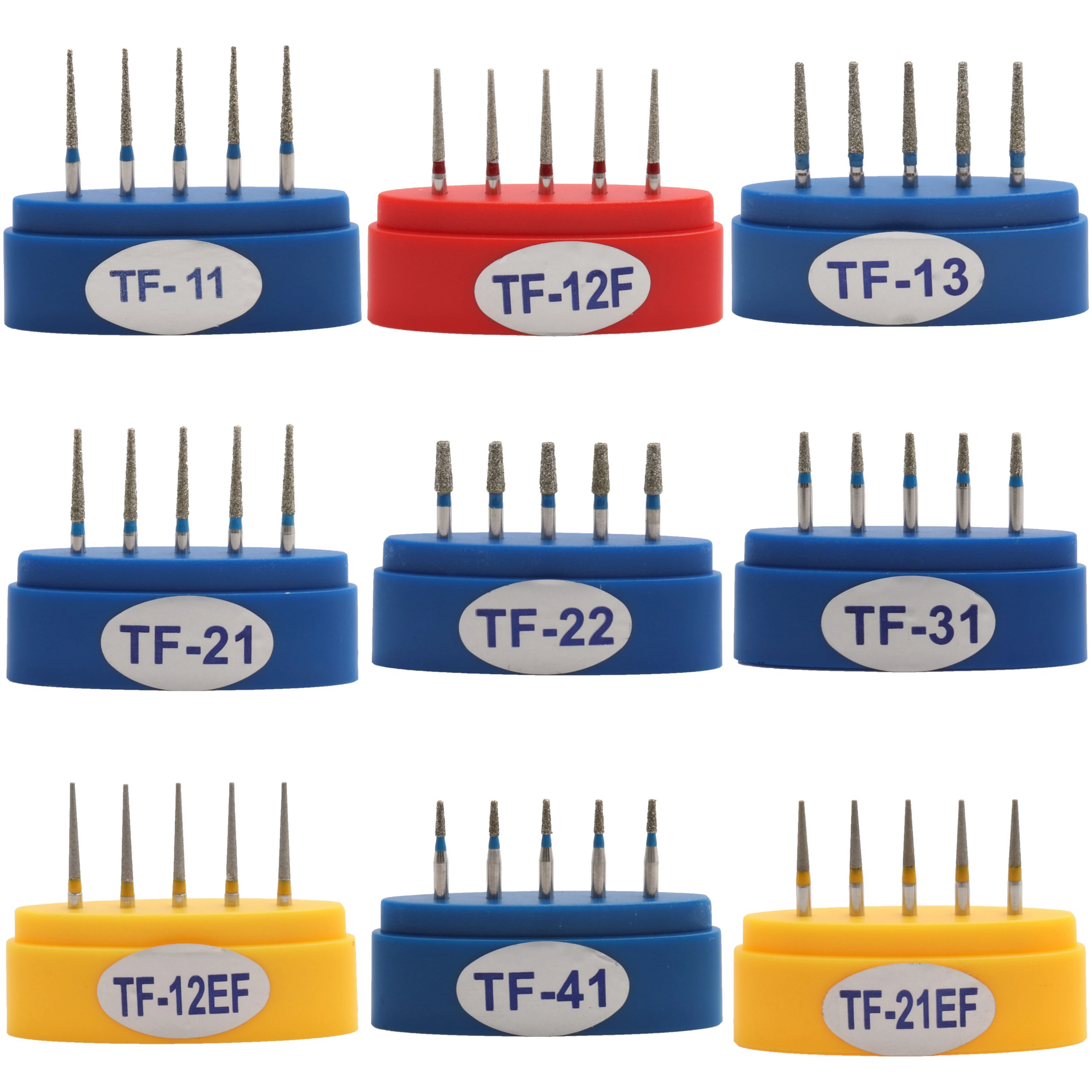 

5Pcs/Box Dental Diamond Burs 450000r/min TF for High Speed Handpiece Diameter 1.6mm Drill Handpiece Handle Dentist Tool