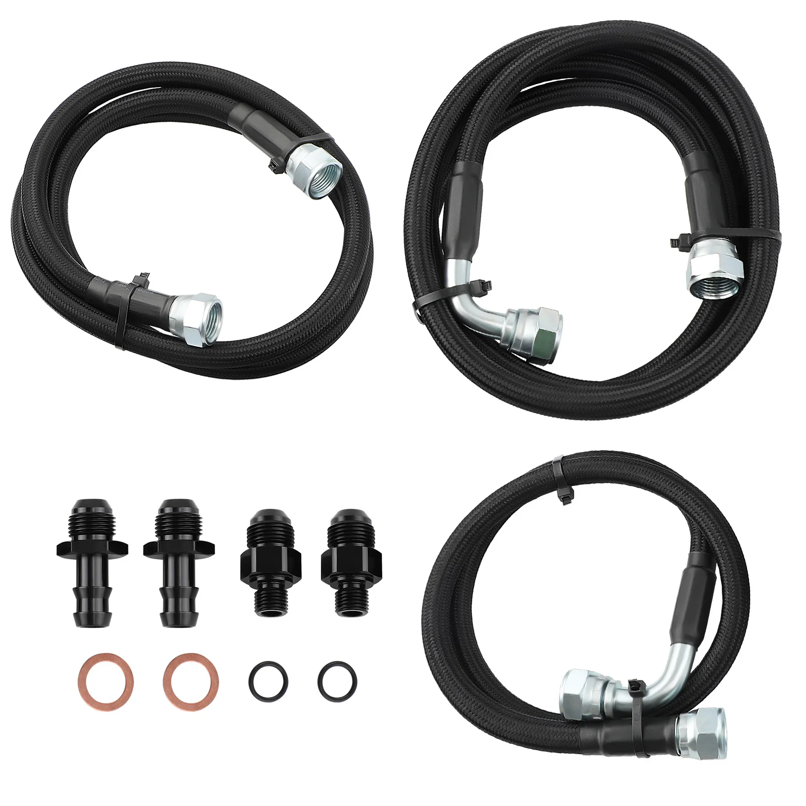 

Transmission Cooler Lines Kit Heavy Duty For Dodge Ram Cummins 5.9L 03-07 Black