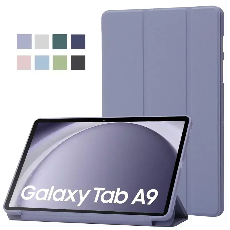 

Чехол для Samsung Tab A9, 8,7 дюйма, тройного сложения, искусственная кожа, Leaher, мягкая задняя подставка, чехол для планшета Galaxy Tab A9 8,7 дюйма, SM X110 X115, чехол, чехол