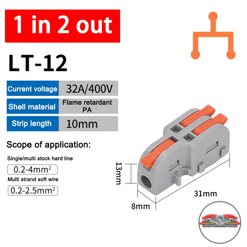 10PCS Mini Wire Connector 2 3 4 5 Pin Splice Terminal Blocks Quick Connectors Conductor Rail Conector Base