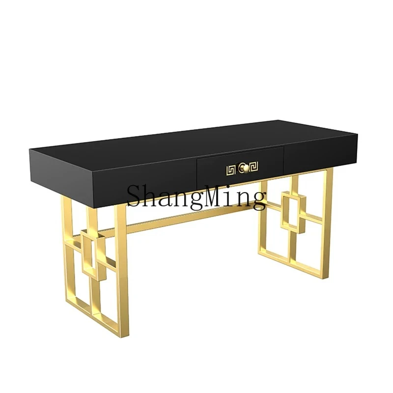 FGLight Luxury Stainless Steel Study Piano Paint Computer Desk Simple Modern Desk Writing Desk