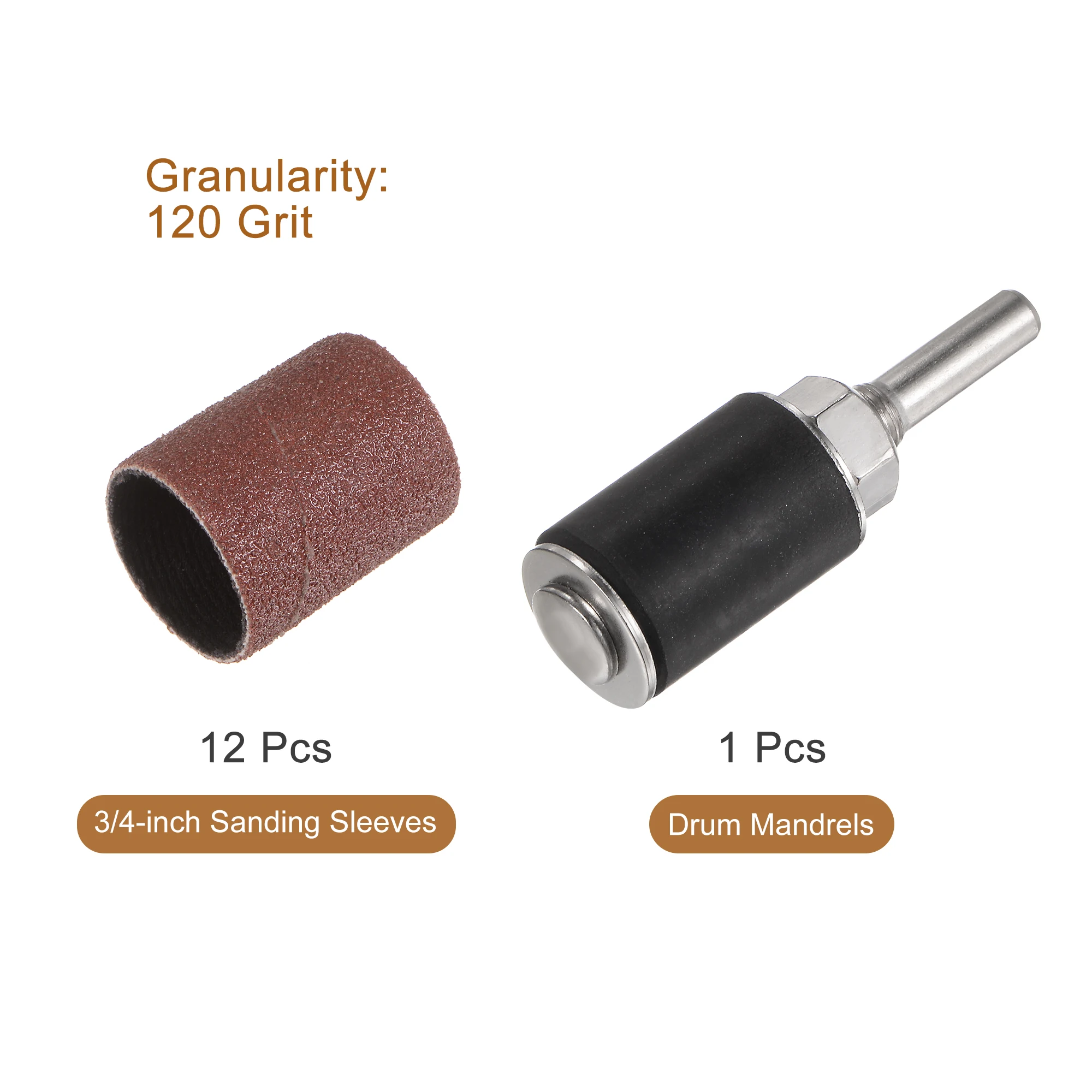 Schleifhülsen-Set, Körnung 120, mit 0,79 Zoll Dornen