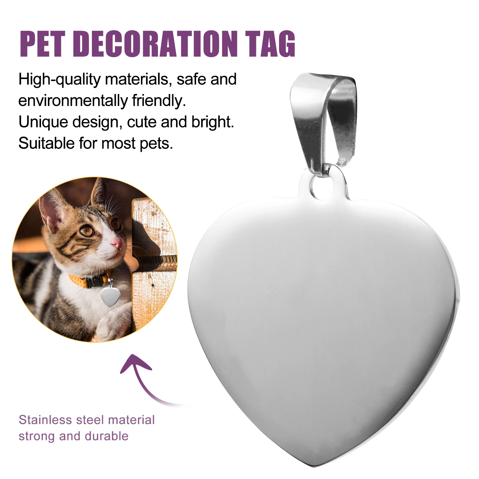

6Pcs Pet Id Tags Stainless Steel Personalized Engraved Collar Accessories for Dogs Cats Dog Id Tags Pet Identity Charm Hangings