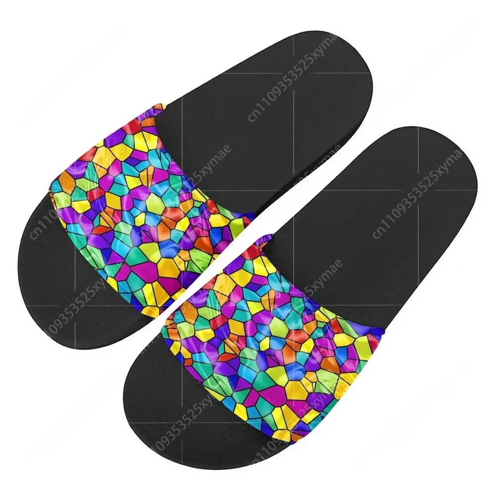 Custom Abstract Multicolor Slippers Home Water Shoes Mens Womens Retro Street Teenager Outdoor Beach Pool Sandals Summer Slipper