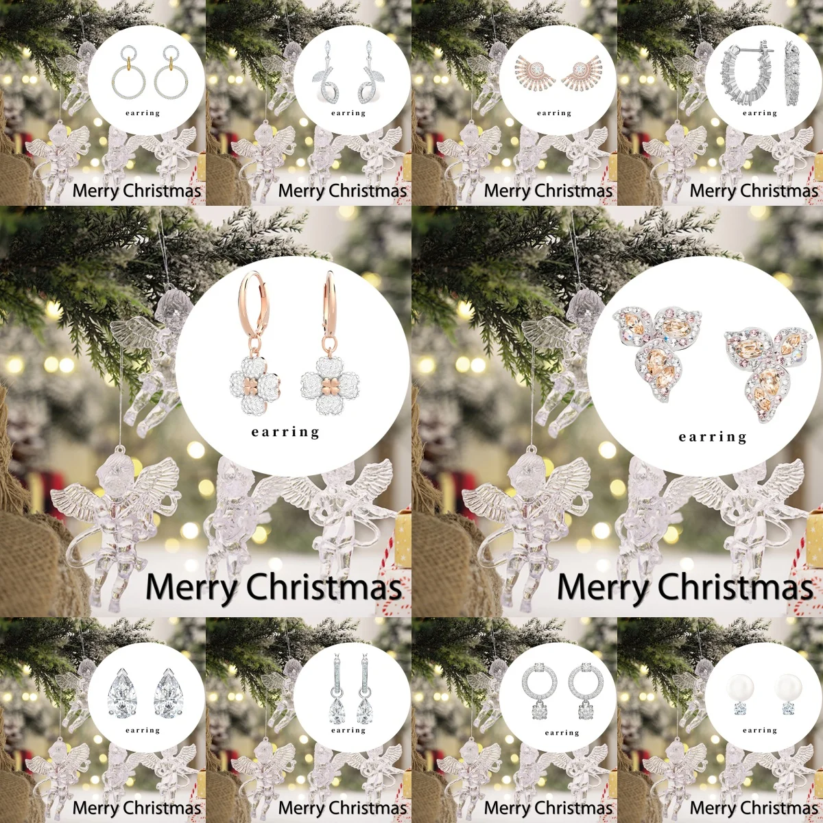 

2025 New Christmas Ornaments Christmas Pendant SW Classic Earrings Ladies Fashionable and Exquisite