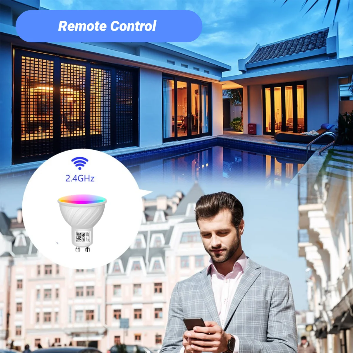 GU10 Smart Spot Light Bulb Works with Apple HomeKit Siri,Alexa,Google Home,SmartThings, 5W WiFi RGB+CW LED Track Light Bulbs