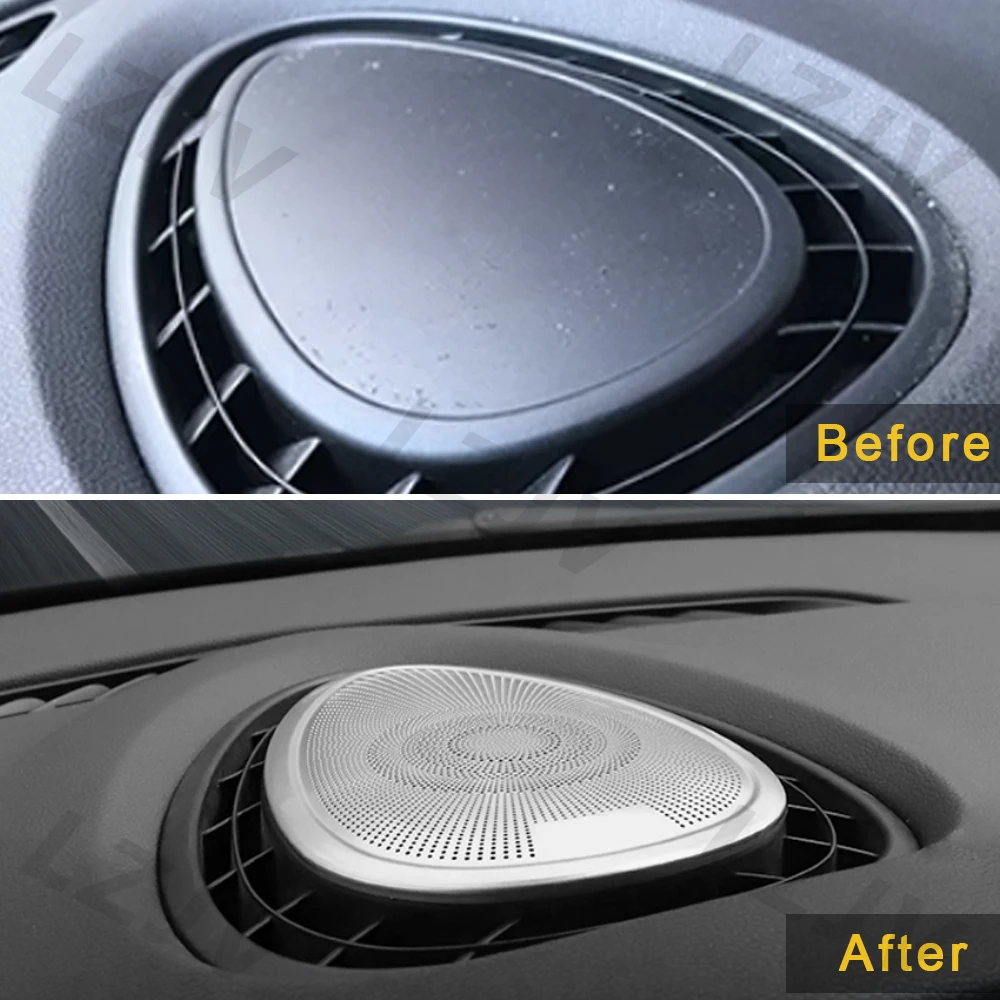 New For MINI CLUBMAN 2014-2021 Car Door Audio Speaker Cover Loudspeaker Pad Trim Frame Sticker Stainless Interior Accessories