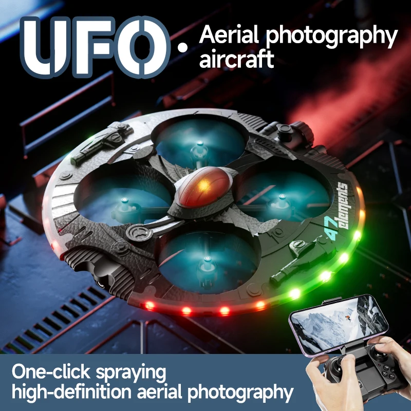 8K WIFI FPV Drone RC Mini Drone 8K Camera LED Light Spray Gesture Sensing Quadcopter Flying Ball Dron RC Toy For Gifts