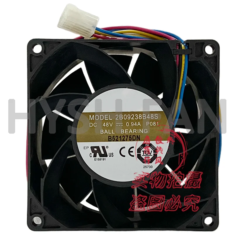 Ventilador De Dissipação De Calor De Alta Velocidade, 2B09238B48S, 48V, 0.94A, 9038