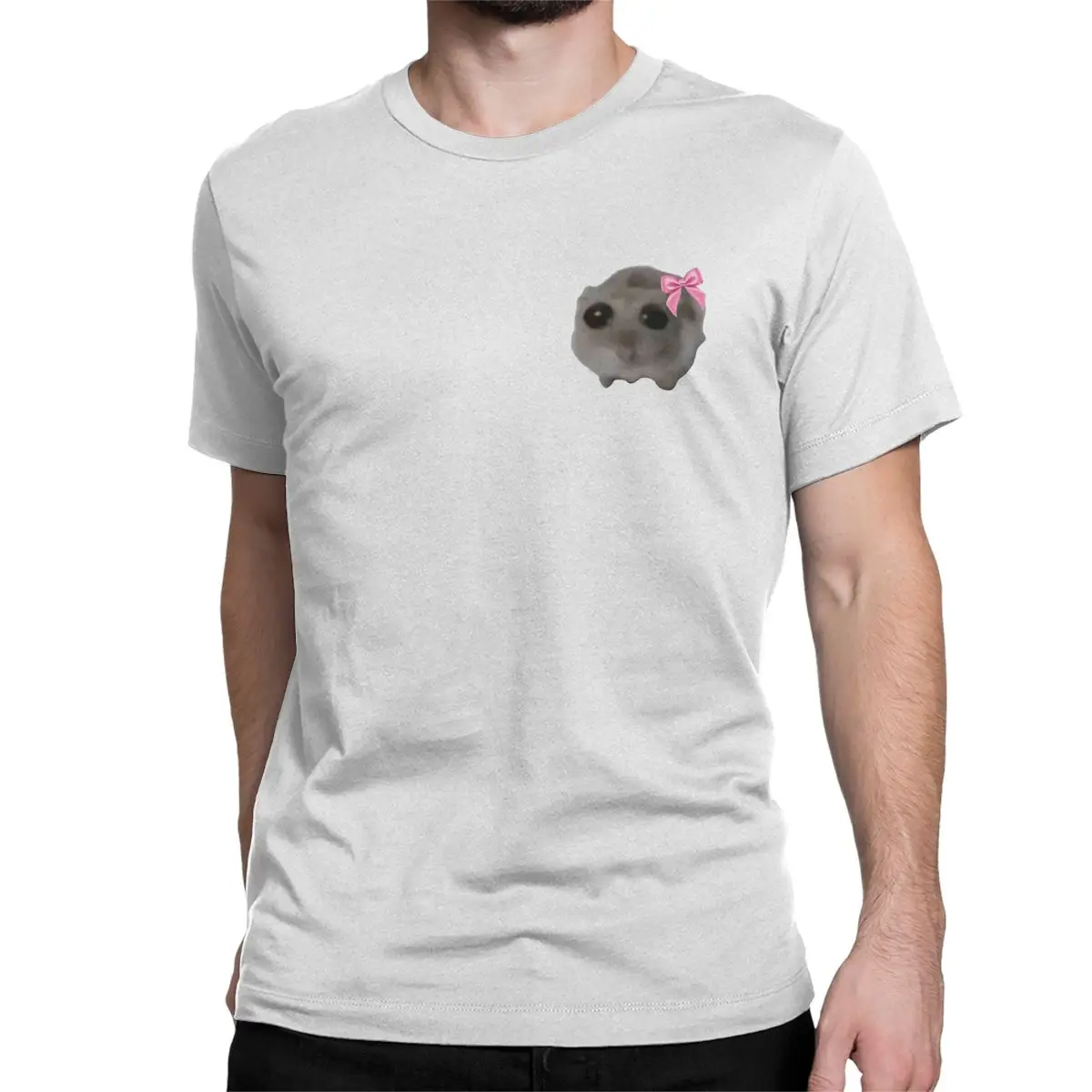 Men Women T-Shirt Sad Hamster Meme Hipster 100% Cotton Tee Shirt Short Sleeve T Shirts O Neck Clothes Plus Size