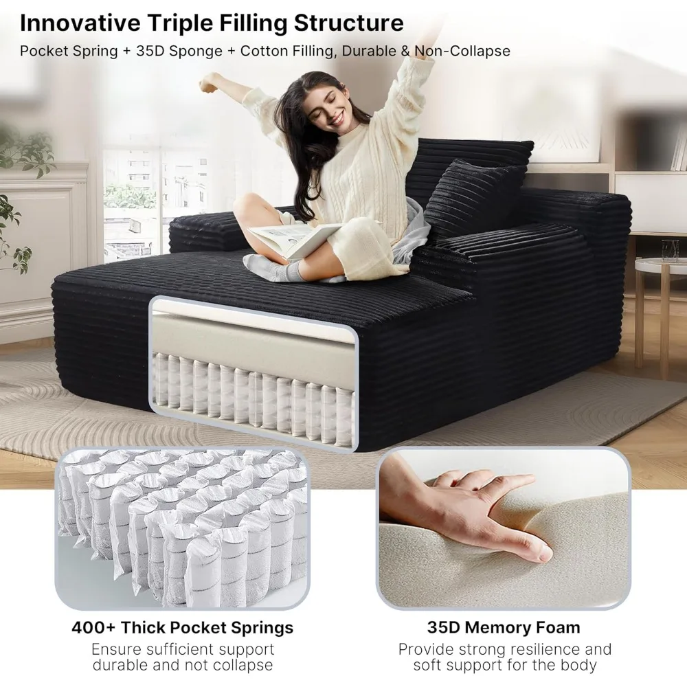 غطاء سروال قصير كبير الحجم مكون من 68 كرسي استرخاء داخلي باللون الأزرق الداكن، ودعم بحزامين، وغطاء أريكة متضمن #3