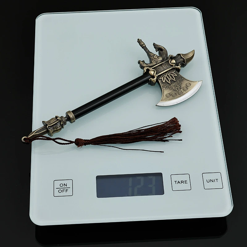 18cm/7.08in Black Myth: WuKong Yang Jian Kaishan Axe Game Peripherals Metal Toy Swords Weapon Models Crafts Ornaments Boys Gifts