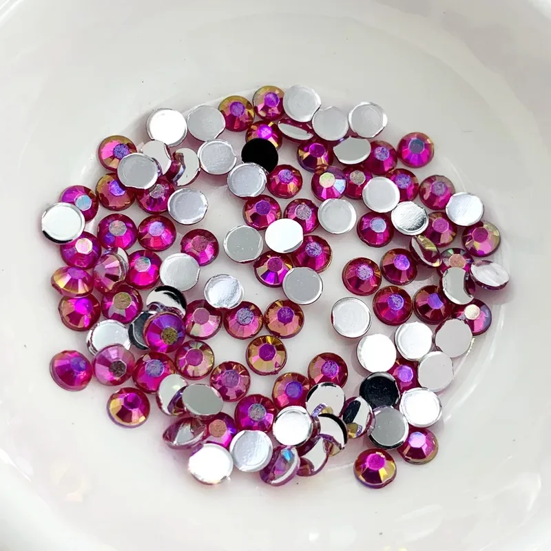 400 pz 4mm Flatback Acrilico AB Rotondo di Cristallo Strass Cabochon Parte Posteriore Piana Per La Decorazione di Nozze FAI DA TE-E72