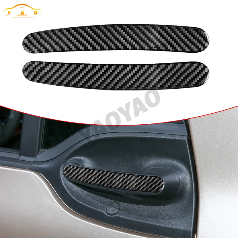 

2Pcs Car Sticker For Benz Smart 453 Fortwo 2016-2021 Carbon Fiber Car Exterior Door Handles Car Accessories