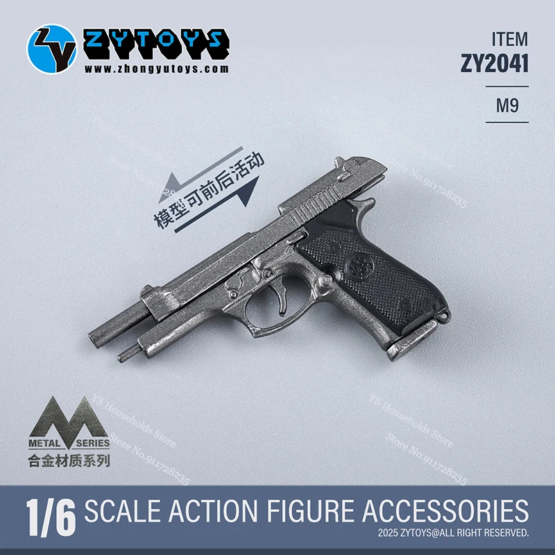 ZYTOYS M9 M1911 1/6 Webley Mk VI-ZY2043 نموذج مسدس ثابت ألعاب عسكرية ملحق لزينة مشهد شخصيات الحركة 12 بوصة #4