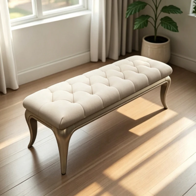 Shoe Bench Floor Chair Pouffe Mid Century Leg Rest Foot Stool Vintage French Piano Muebles Para Salas Living Room Furniture