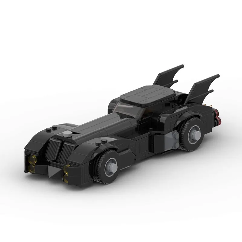 Voiture de sport classique style sombre, blocs MOC, modèle de véhicule blindé rétro-futuriste, briques DIY pour collection et exposition