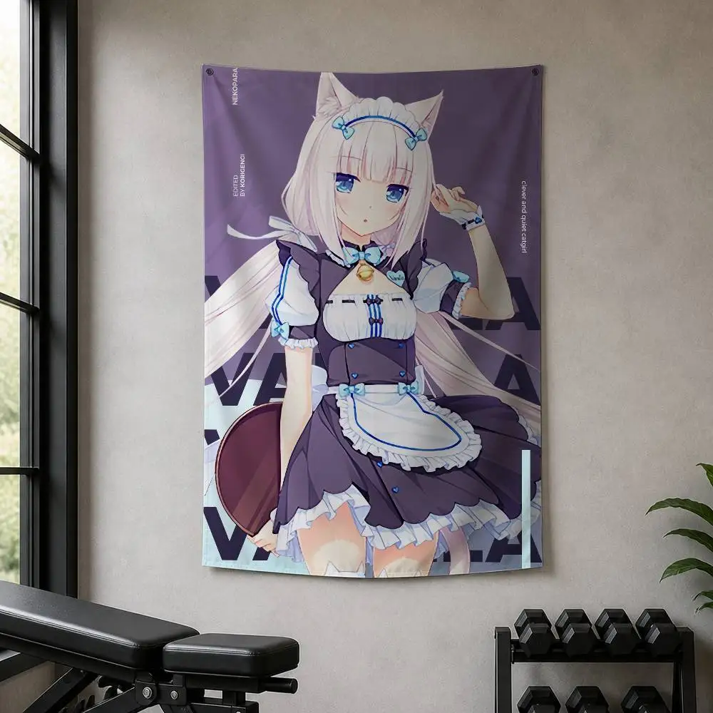 NEKOPARA OVA Vanilla  Decorative Wall Flag Banner for Home Garden Garage Indoor Outdoor Decor