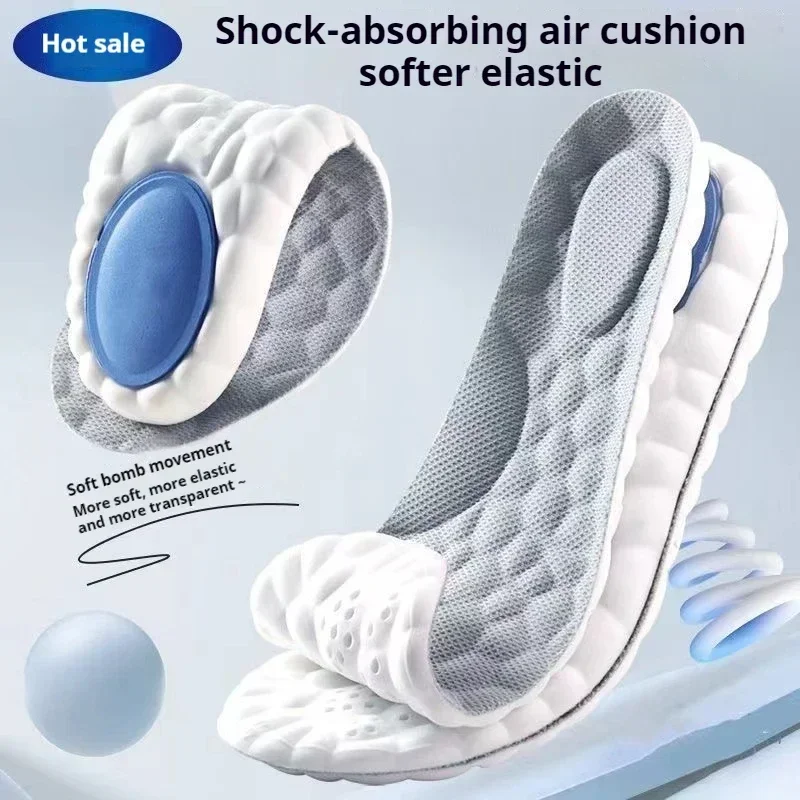 2/4PCS Feet Shock Absorption Shoe Sole Super Soft Insoles for Shoes Men Running Sports Insole Plantar Fasciitis Shoes Pads 1Pair