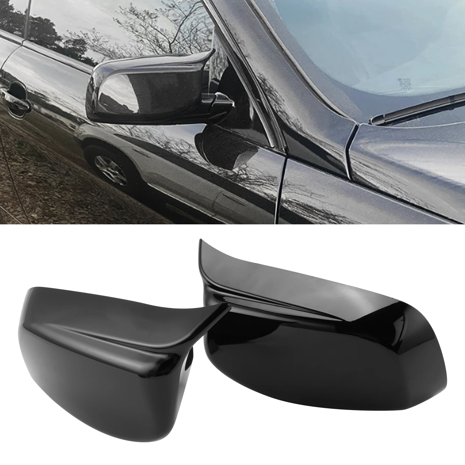 

M-Style Rearview Mirror Cover Cap Side Wing Mirror Cover For BMW E60 E61 E63 Pre-LCI 2004-2007 Car Replacement Accessories