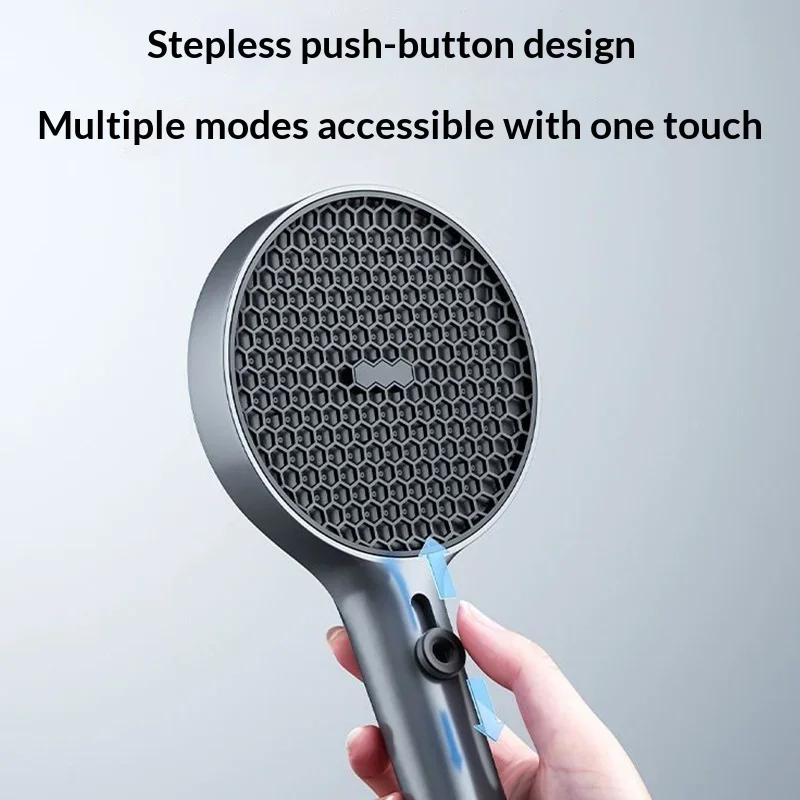 4-speed handheld shower head with spray gun, stepless speed adjustment, 5-inch high-pressure large panel shower nozzle