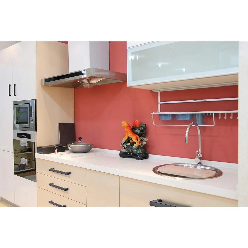 มือจับตู้สี่เหลี่ยมสีดำด้าน สแตนเลส สำหรับตู้ครัว ลิ้นชัก ดีไซน์ทันสมัย