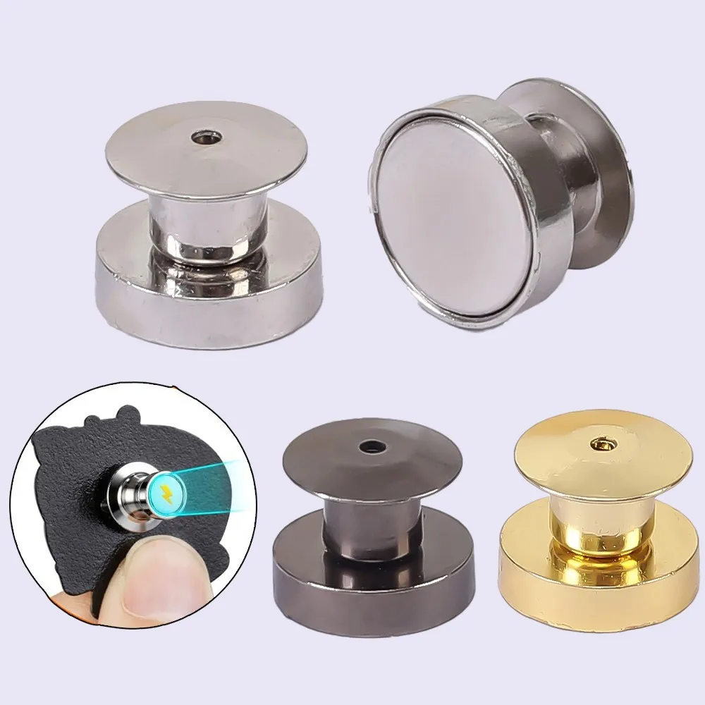 10 Stück Metall-Magnetbroschen-Verschlüsse, Metallnadel-Schnallen, praktisch für DIY-Broschen, Abzeichen, Schmuckherstellung und Zubehör. – Detail 2