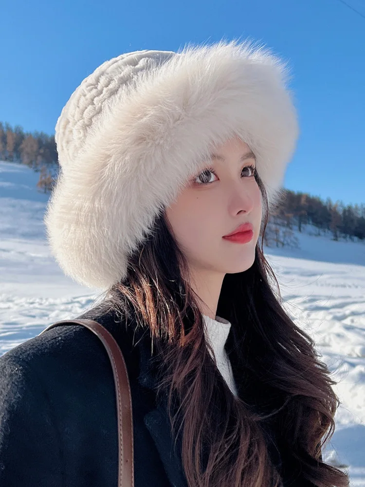 Hair hat female fashion autumn-winter fisherman hat temperament all match fur hat show face small