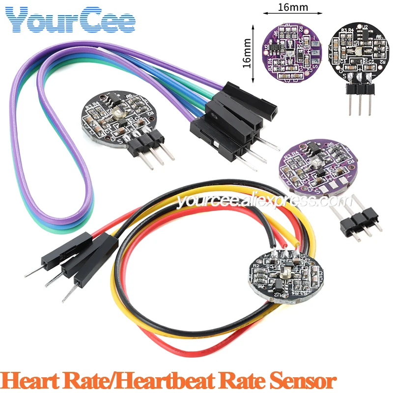 5pcs/1pc Heart Rate Heartbeat rate sensor Photoelectric Reflective Analog signal pulse monitoring module pulsesensor for arduino