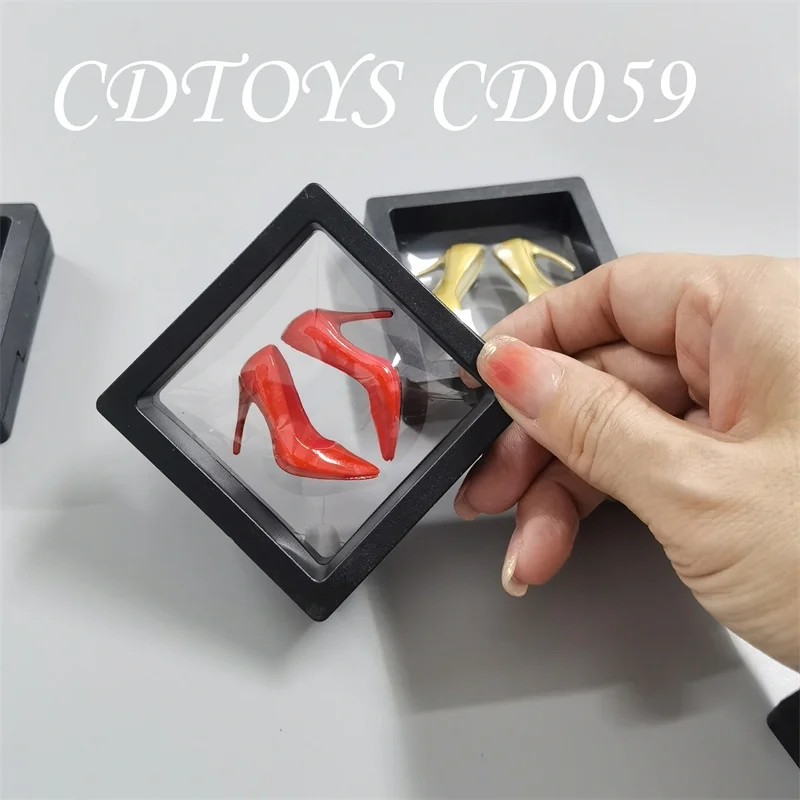 Cdtoys Cd059 1/6 Scale Female Sexy Pointed Tip Sparkling Golden Silver High Heel Shoes Model for 12\'\' Action Figure Body Model