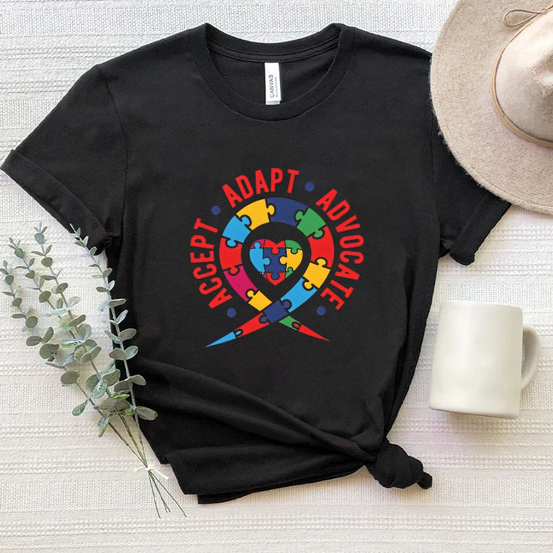 Autism Awareness Women Men T-shirts Autism Typography Tshirts  Sister and Brother Mom Clothes Summer Fashion Casual Tops