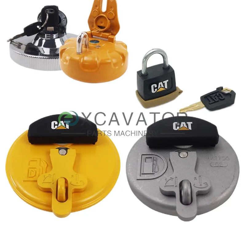 Anti-Theft Fuel Tank Cover Fit for Caterpillar Excavator, Padlock, Accessories, 200, 320D, 325, 336, 349B