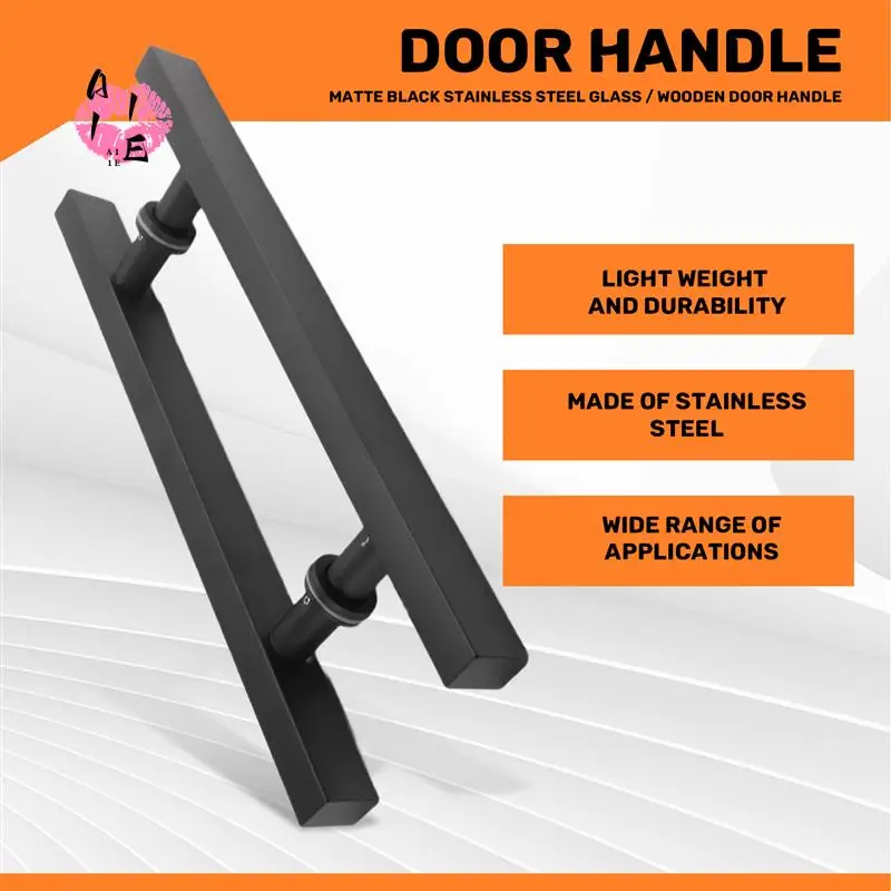 

A11E-Matte Black Stainless Steel Glass / Wooden Door Handle