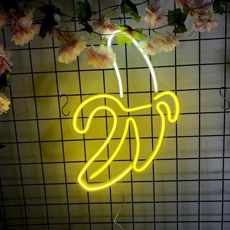 OHANEE Banana shape USB Led Neon Sign Lights for bedroom Game Room Decor valentines day