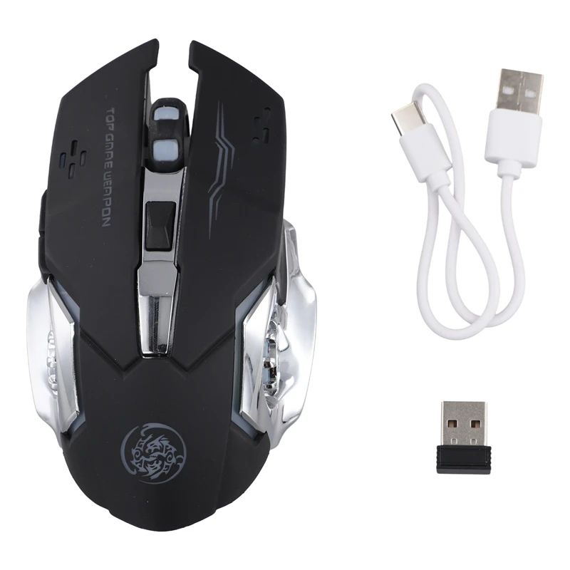 Wireless Silent Mouse Bluetooth Dual Mode Design, 2.4G Dual Mode Rechargeable Optical Mouse For Laptop PC Game Office