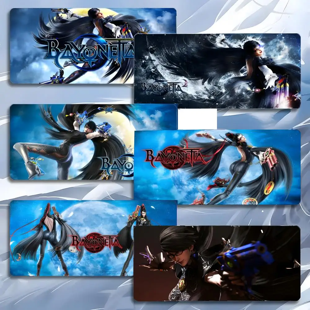 Alfombrilla de ratón para juegos de acción b-Bayonetta, alfombrilla grande para juegos LockEdge, alfombrilla gruesa para mesa de PC y escritorio